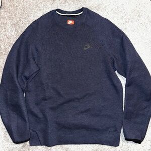 Nike Sportswear Tech Fleece Crew Sweatshirt Navy Obsidian Black MEDIUM